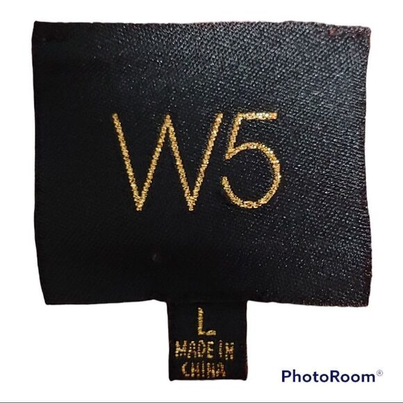 W5 Anthropologie red white animal print faux tie front top - Picture 2 of 5